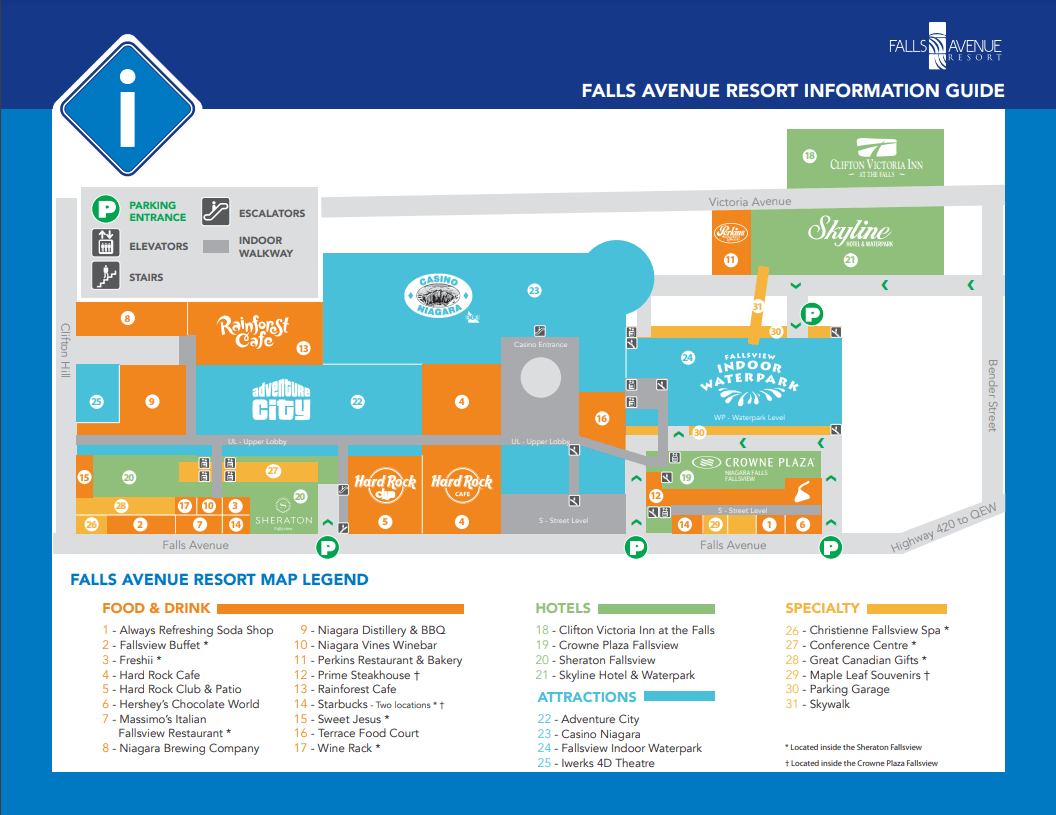 Falls Avenue Resort Map